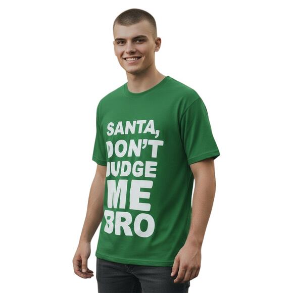 Men Funny 😂🎅🏻Christmas Tee Shirt Santa Don’t Judge Me Bro 🎄 - Picture 8 of 14